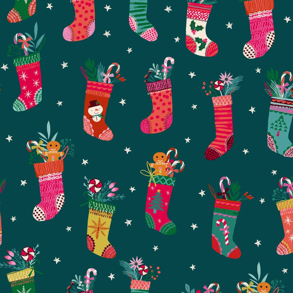Dashwood Studios Christmas Stockings Quilting Cotton Fabric