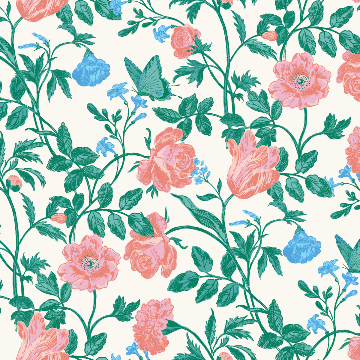Cloud 9 Fabrics Jardin- Cream Quilting Cotton Fabric