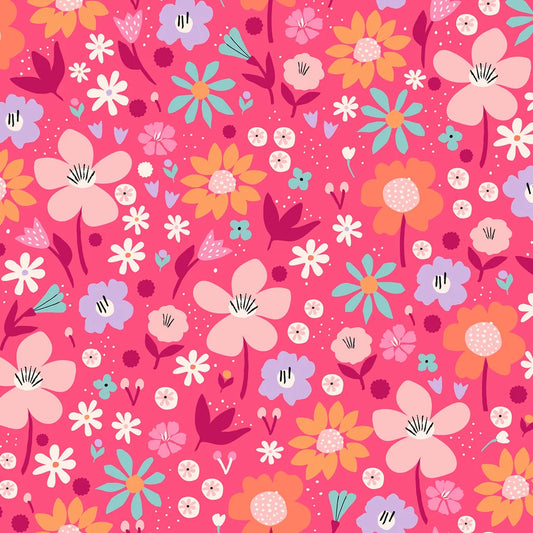 Dashwood Studios Pink Floral Quilting Cotton Fabric