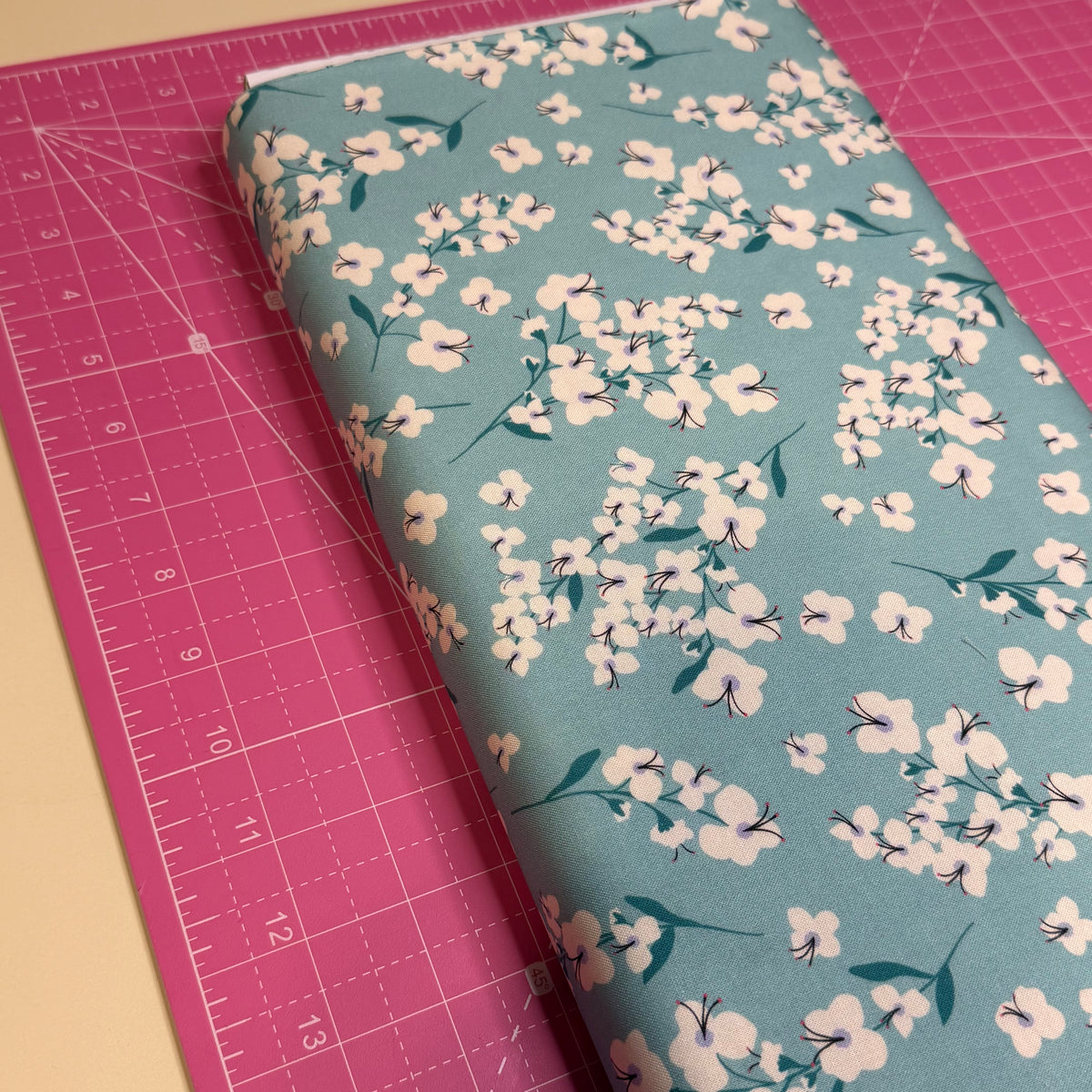 Dashwood Studios Aqua Blossom Quilting Cotton Fabric