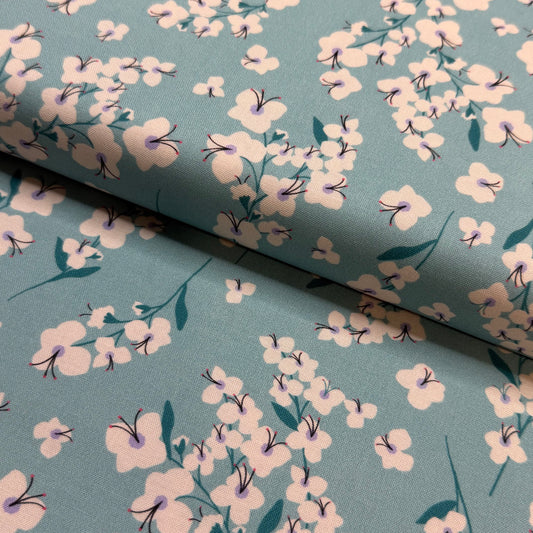 Dashwood Studios Aqua Blossom Quilting Cotton Fabric